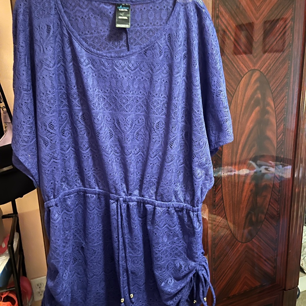 Catalina Navy Lace Top